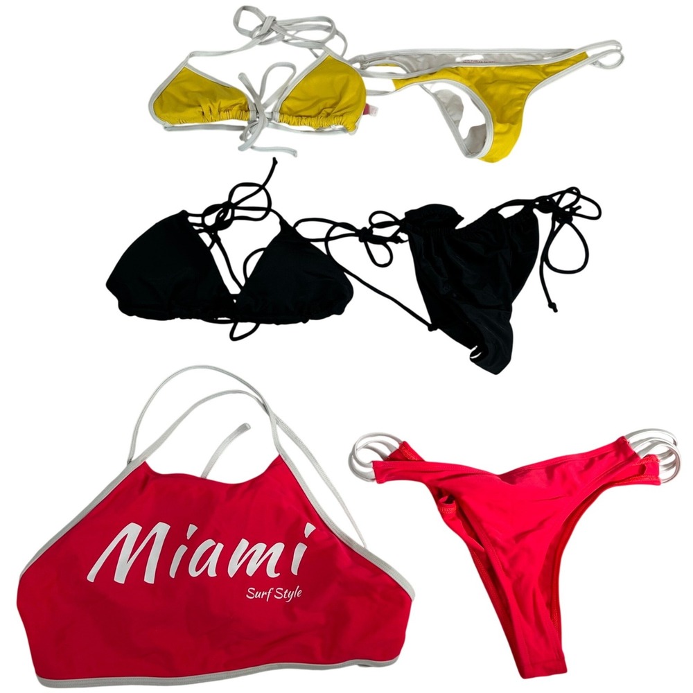 Surf Style "Miami" Victoria Secret & Unbranded Bikini Lot Pink White Black Small